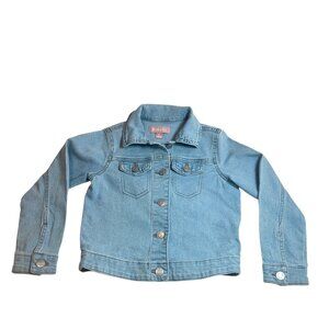 BCBG Girls Light Wash Denim Jacket Sz 5/6 | Lightweight Jean Branded Buttons